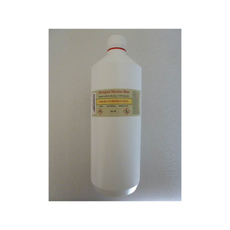 1 Litre Nikotin på 100 mg / ml konsentrasjon i VG 1 Litre Nikotin på 100 mg / ml konsentrasjon i VG