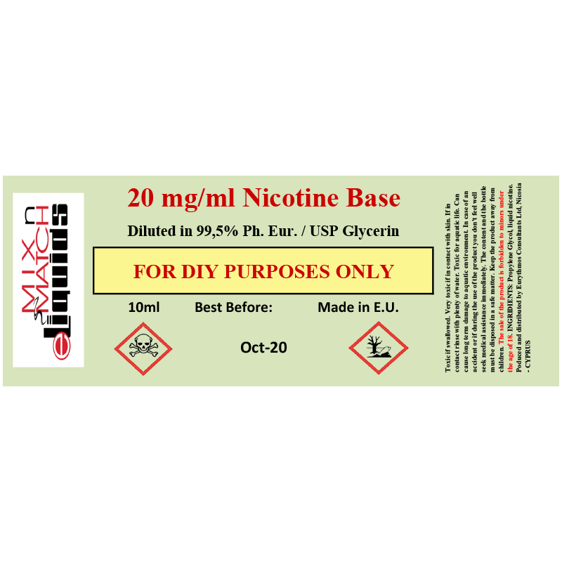 100ml Nikotin på 50 mg / ml konsentrasjon i VG 100ml Nikotin på 50 mg / ml konsentrasjon i VG
